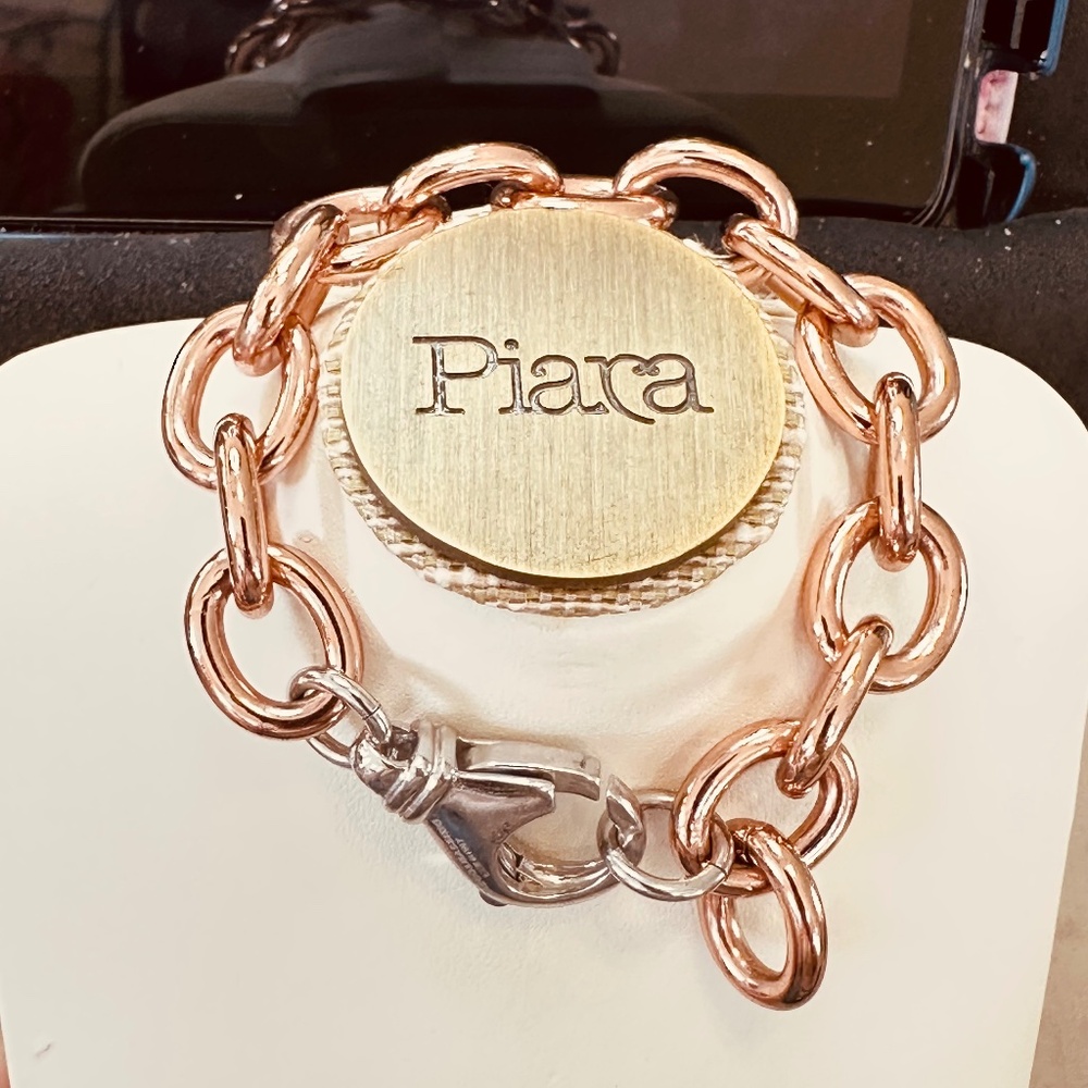 Diego & Massimo Made in Italy Rose Tone & Silver Tone Chain Link Bracelet